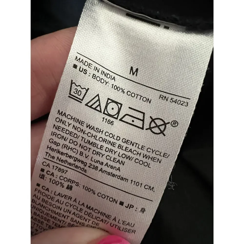 BANANA REPUBLIC Women's Black Organic 100% Cotton V Neck Midi Dress Sz M - Picture 9 of 12